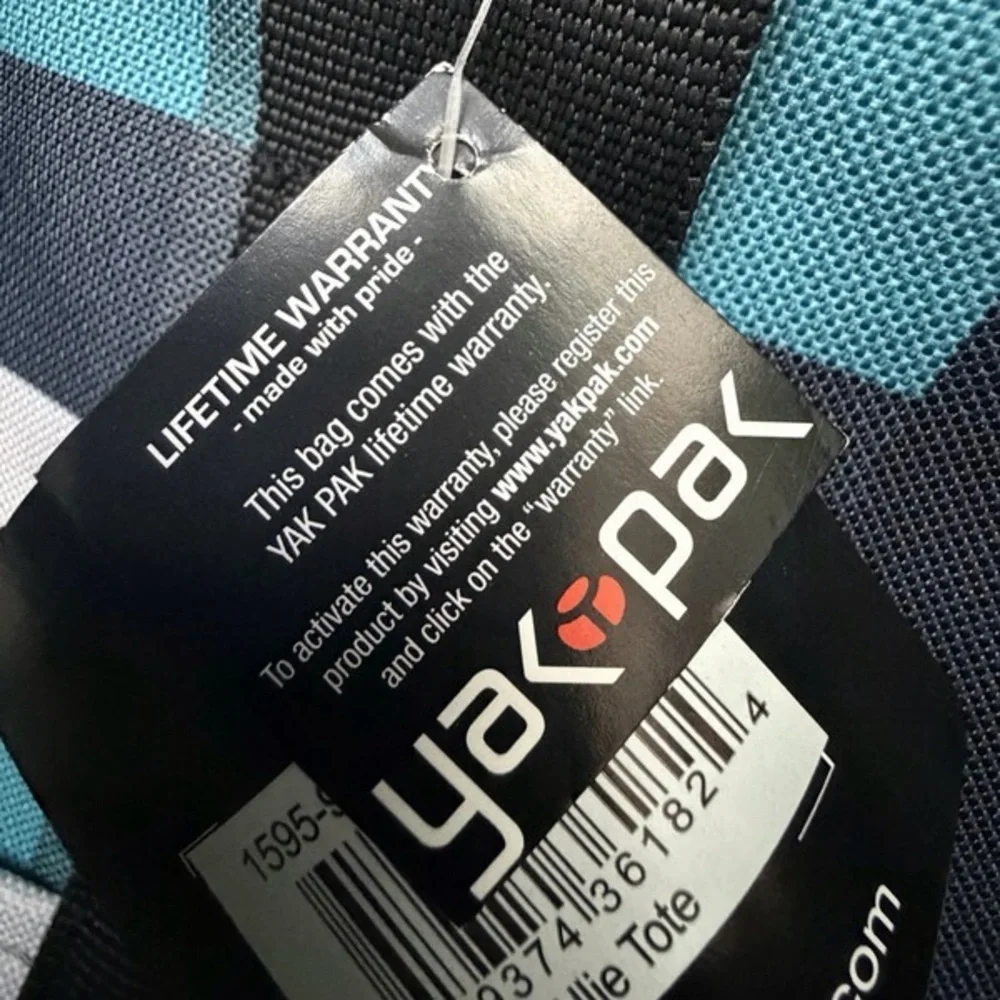 Yak Pak NWT Checkered Tote Bag